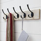 27" Wood 5-Hook Wall Rack