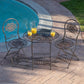 3 Piece Foldable Metal Oval Bistro Set