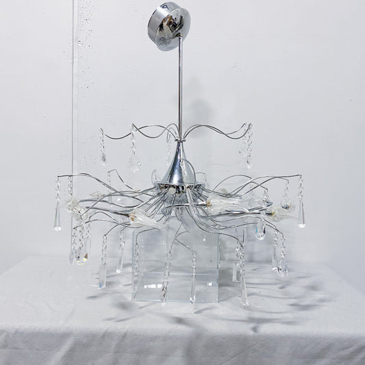 unique Crystal -Light Chandelier with Tulip glass
