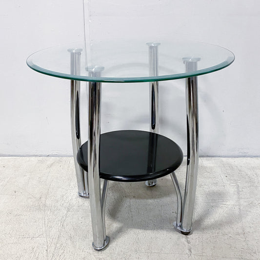Modern Glass and Metal Side Table