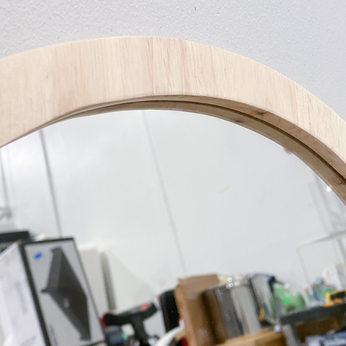 Oak Mirror Shelf with Hooks