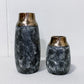 Stoneware Metal and Black Ash Vase (Set of 2)