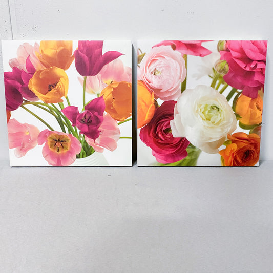 Roses and Tulips on Canvas Artwork (Set of 2)