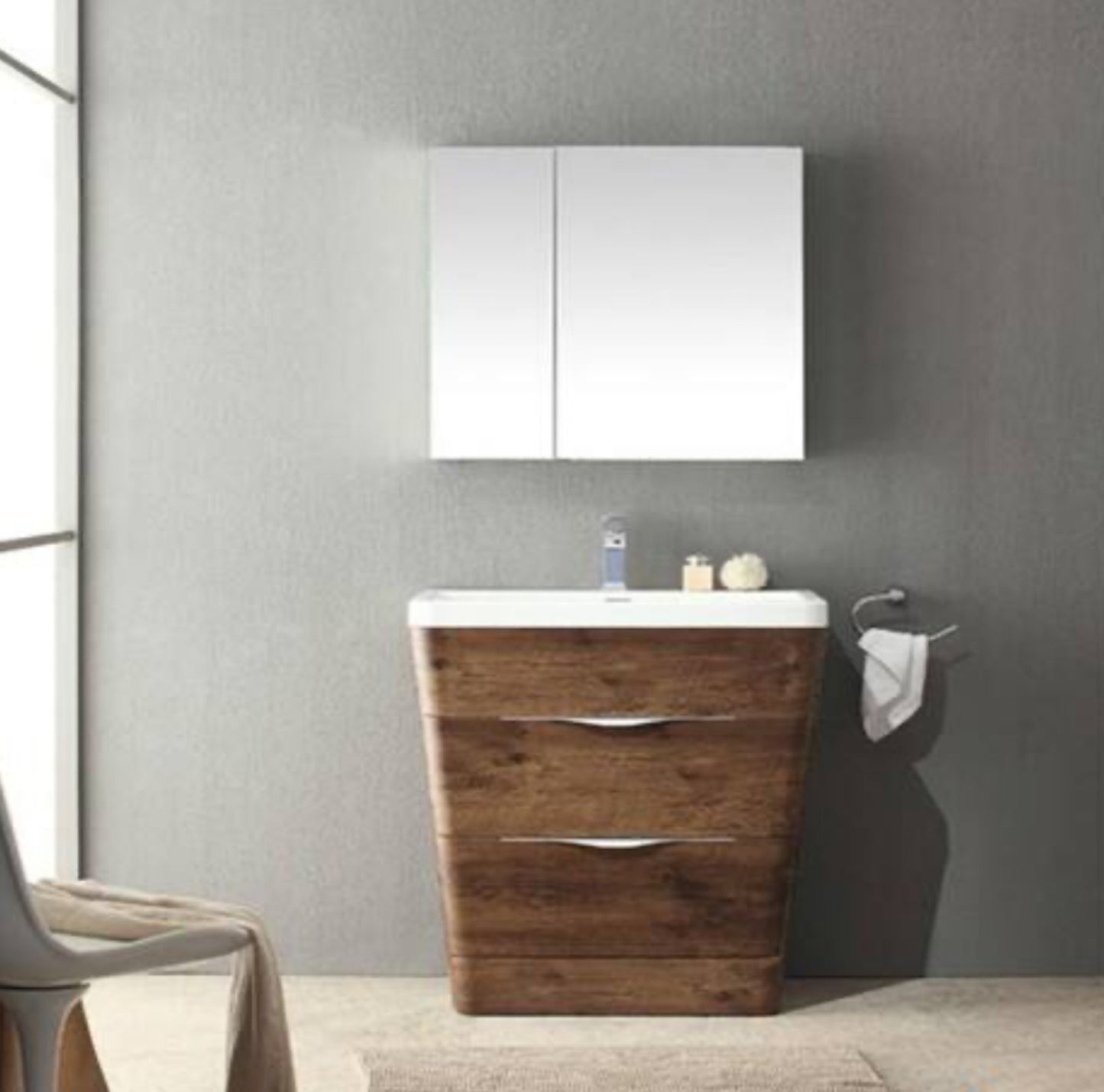 31.5in. Rosewood Bathroom Vanity with Sink