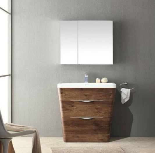 Fresca 31.5in. Rosewood  Bathroom Vanity with Duravit Sink