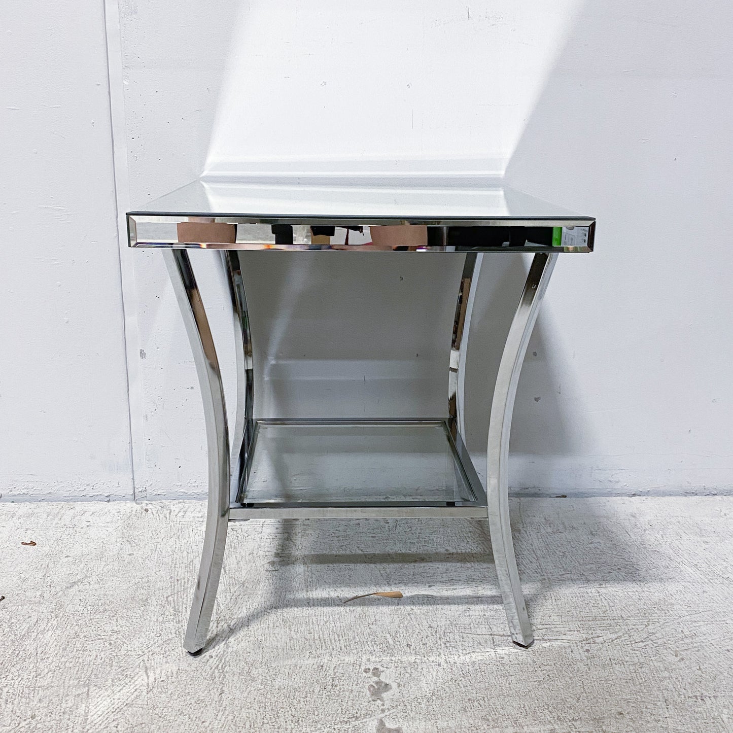 Contemporary Mirrored End Table