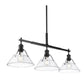 Orwell Linear Pendant Matte Black with Glass Shades