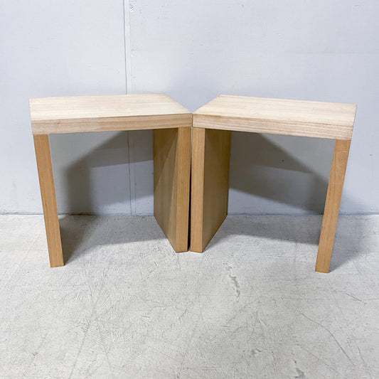 Natural Wood Side Tables (set of 2)