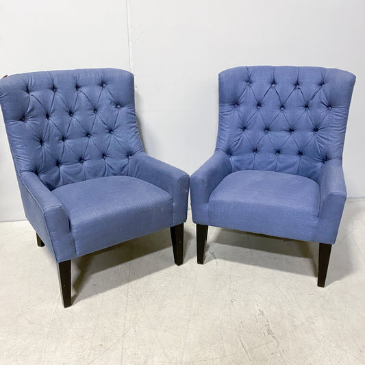 Modern Blue Armchair Tufted Accent Chair