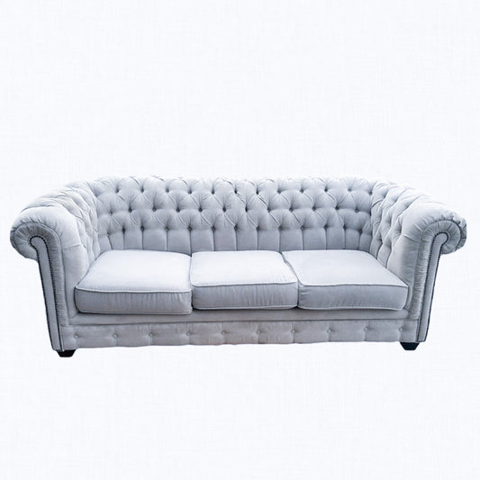 Modern Grey Velvet Hand Tufted Sofa