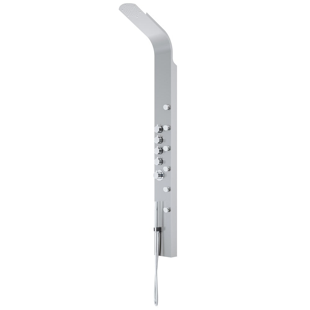 68-Inch 6-Jet Shower Wall Panel System with Fixed Rainhead Handheld Wand