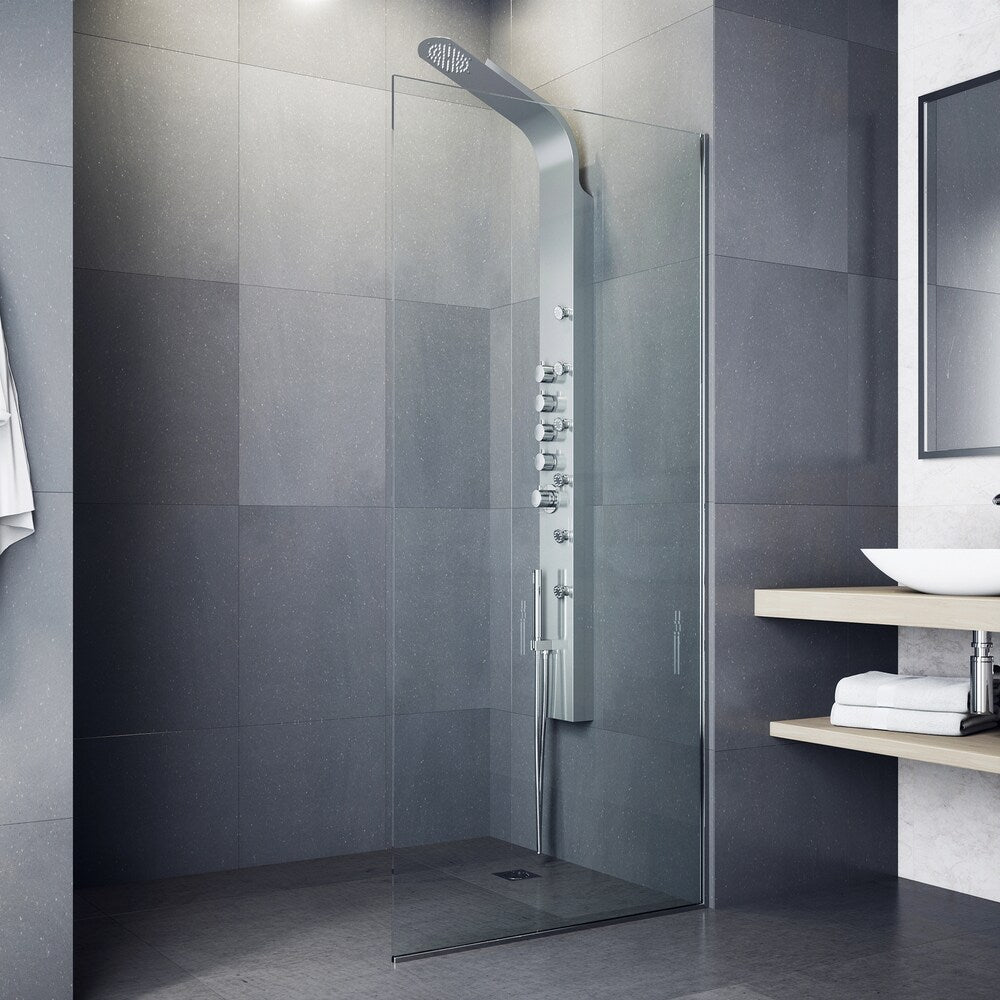 68-Inch 6-Jet Shower Wall Panel System with Fixed Rainhead Handheld Wand