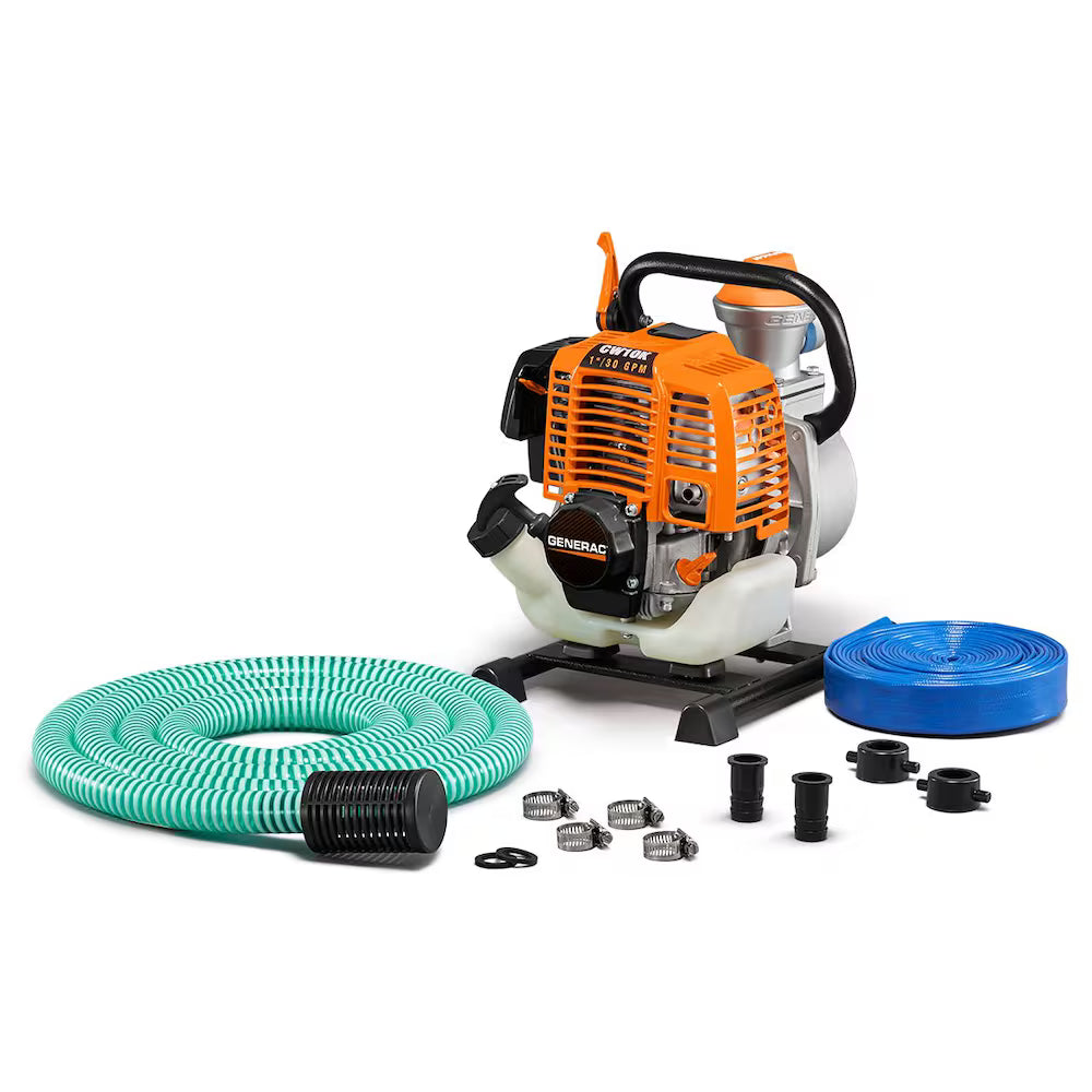 2HP 1" Gas Powered Clean Water Pump with Hose Kit