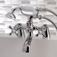 Victorian 3-Handle Deck-Mount Claw Foot Tub Faucet with Hand Shower in Chrome