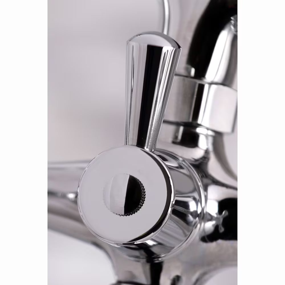 Victorian 3-Handle Deck-Mount Claw Foot Tub Faucet with Hand Shower in Chrome
