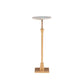 Adjustable Drink Table In Gold w/ Marble Top
