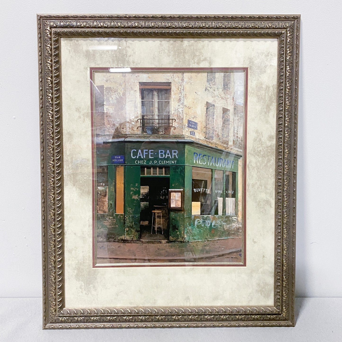 28" x 23" Framed Parisian Café Print