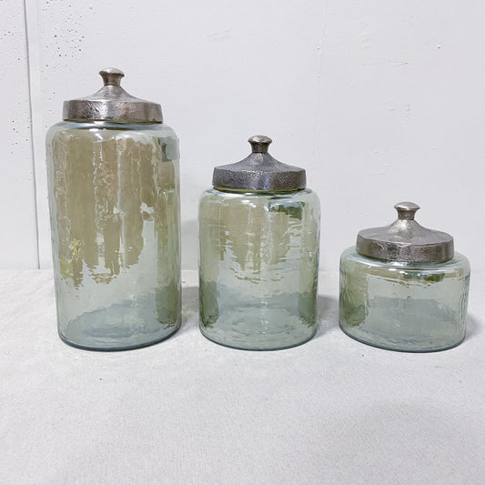 Iridescent Glass Jars (Set of 3)