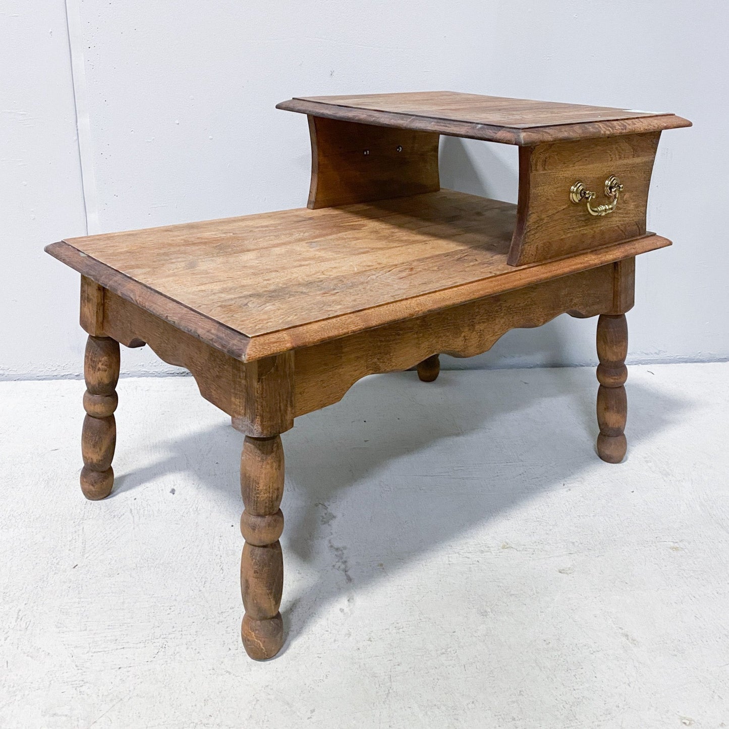 Vintage 2-Tier Wood End Table