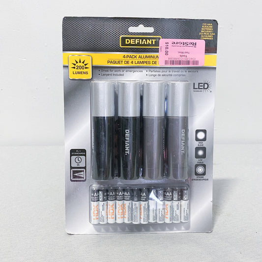 Flashlight & Batteries (4 Pack)