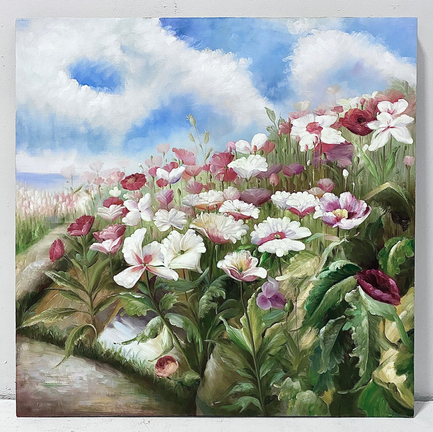40"x40" Floral Painting on Canvas