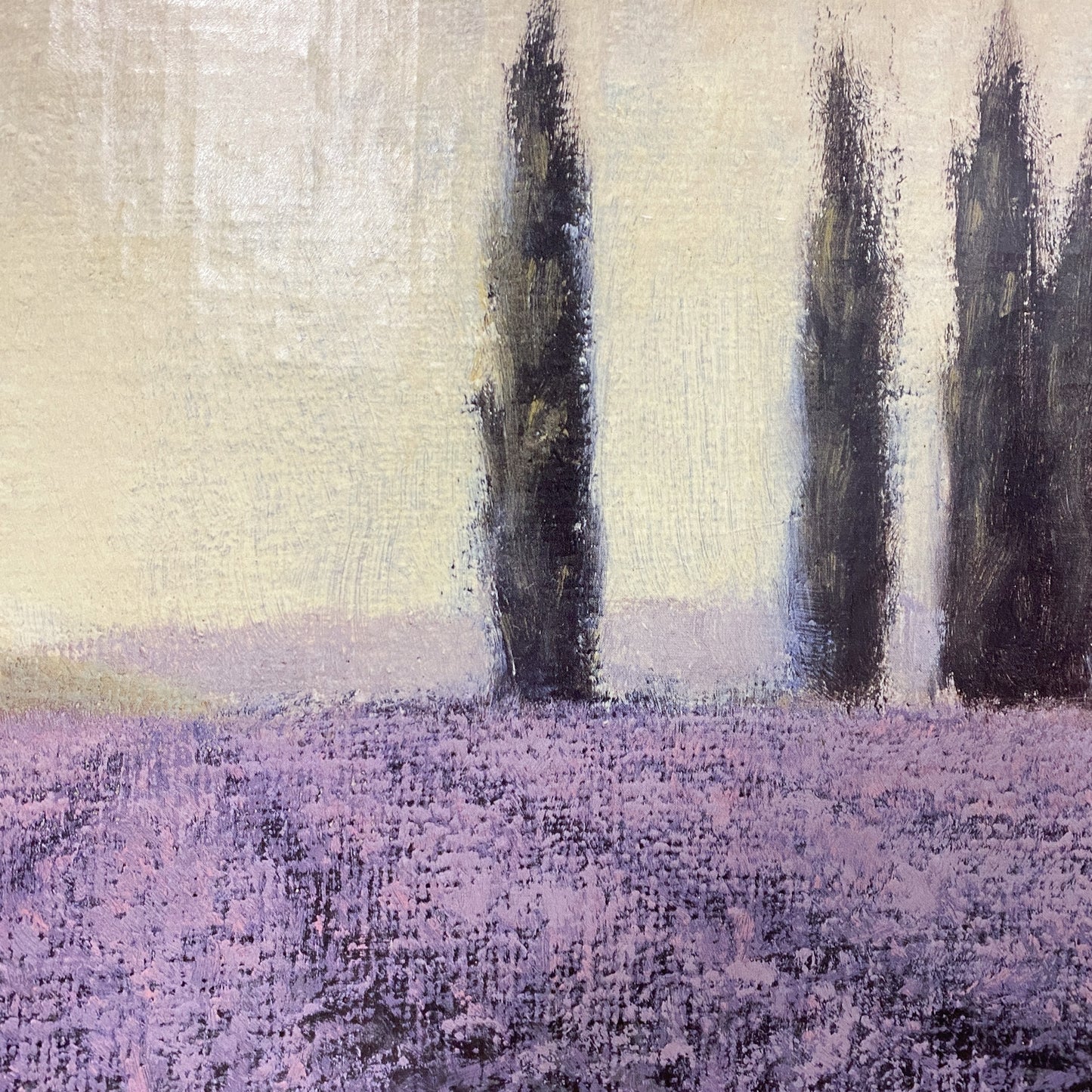 20"x20" 'Lavender Villa' Painting on Burlap/Canvas (Set of 2)