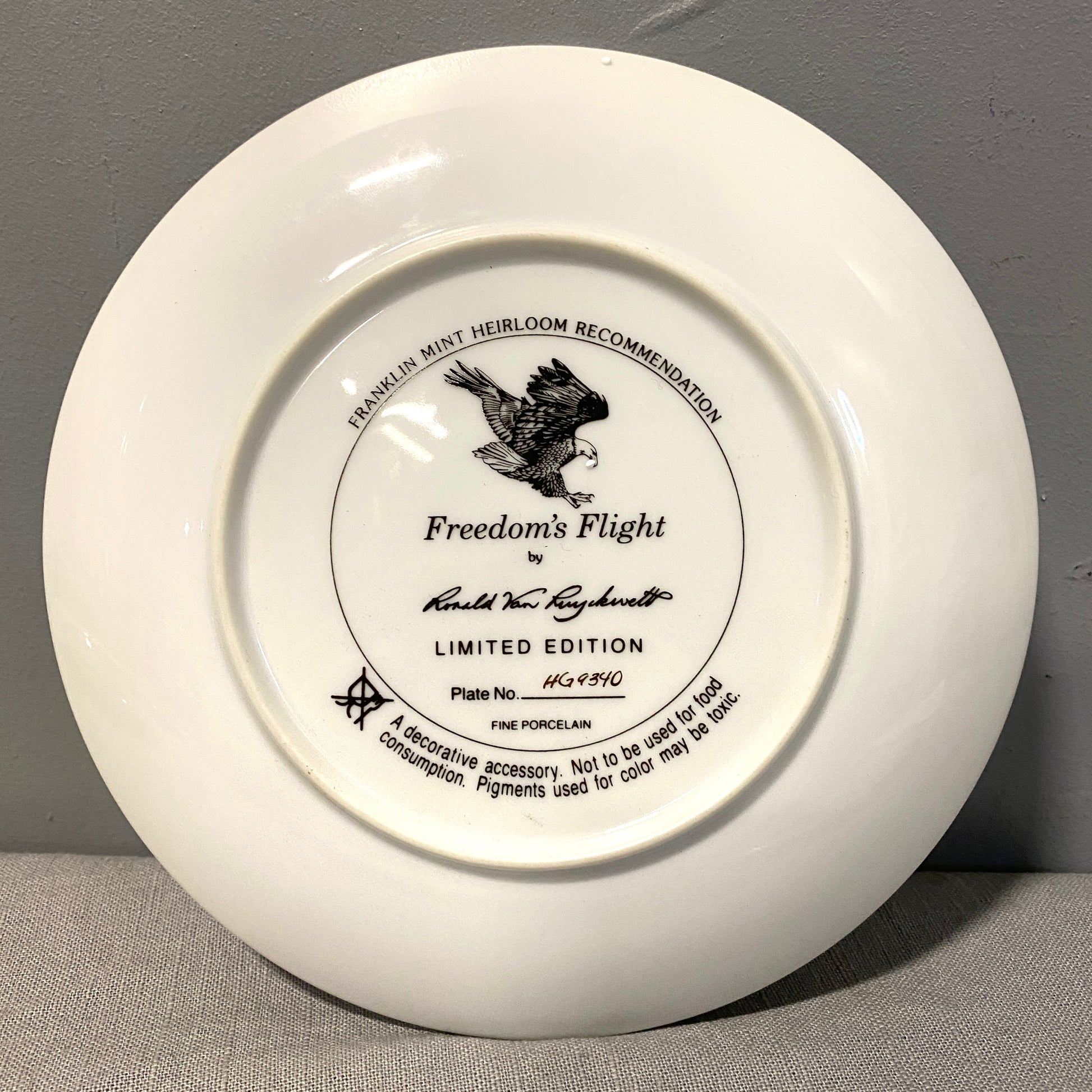 'Freedom's Flight' collector plate for sale in Calgary, Alberta.