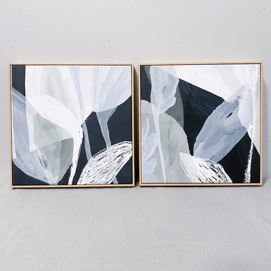 18" x 18" Framed Abstract Artwork (Set of 2)