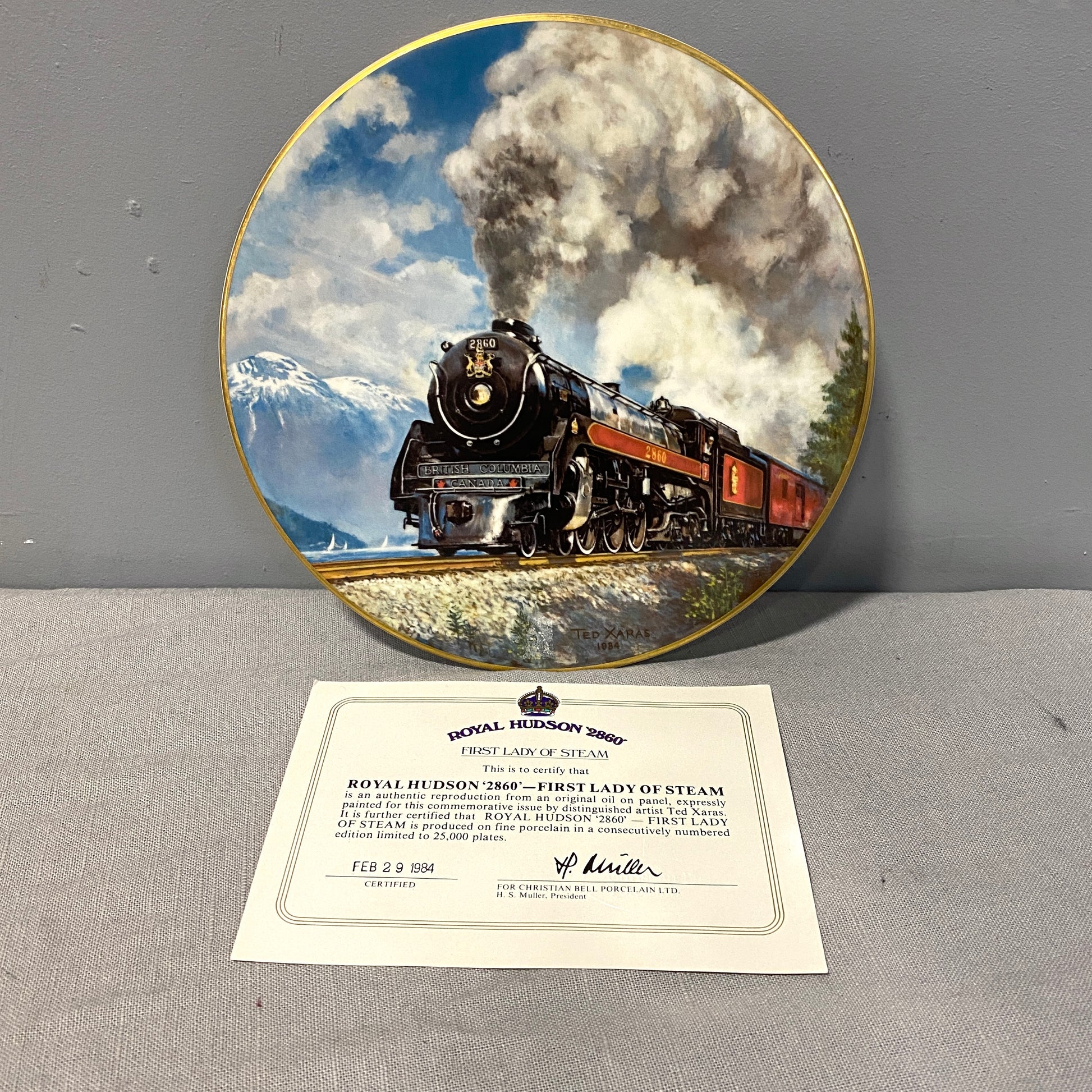 'First Lady of Steam' collector plate for sale in Calgary, Alberta.