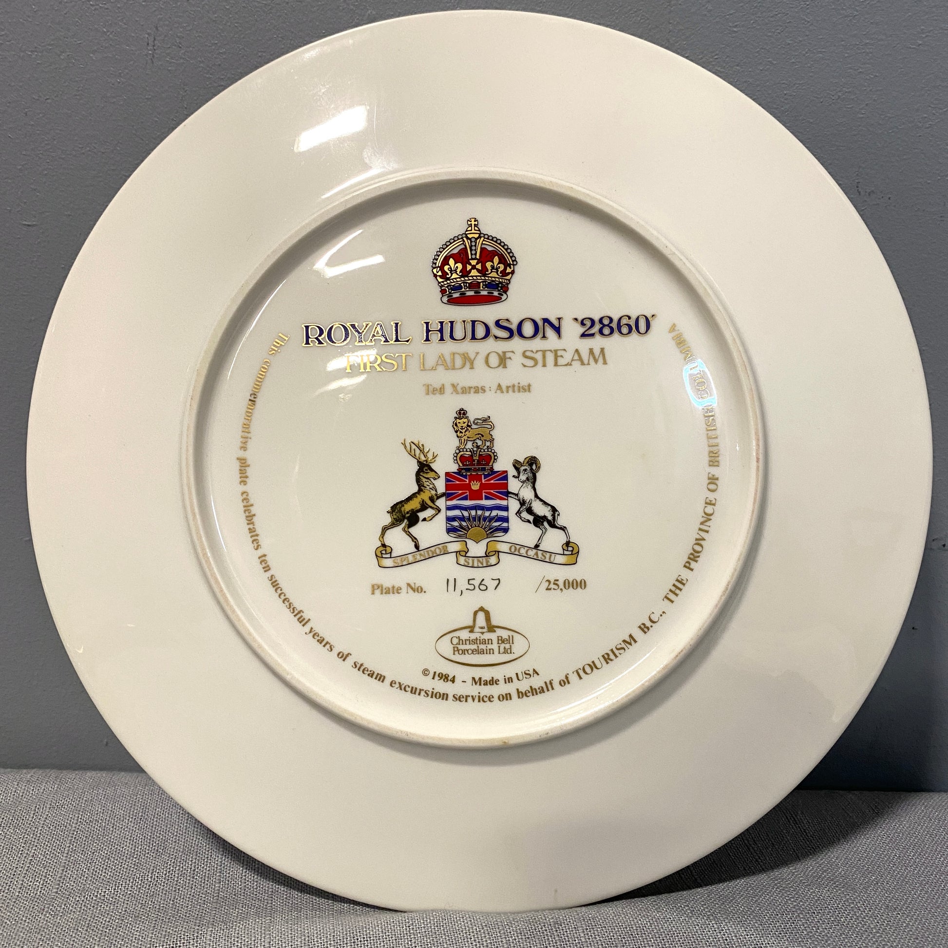'First Lady of Steam' collector plate for sale in Calgary, Alberta.